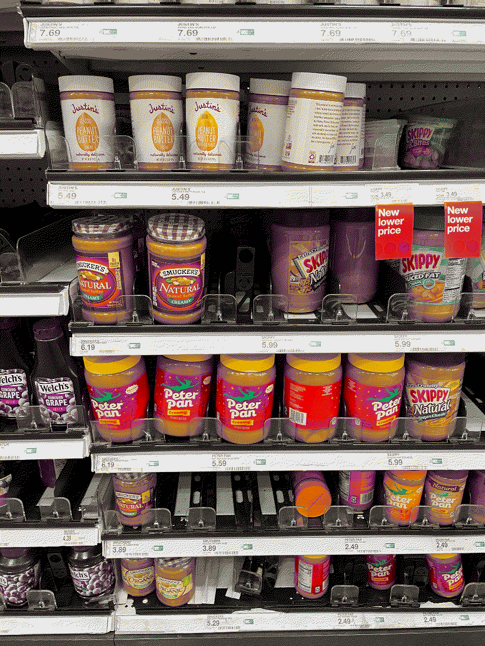 photo of selection of peanut butter at super market