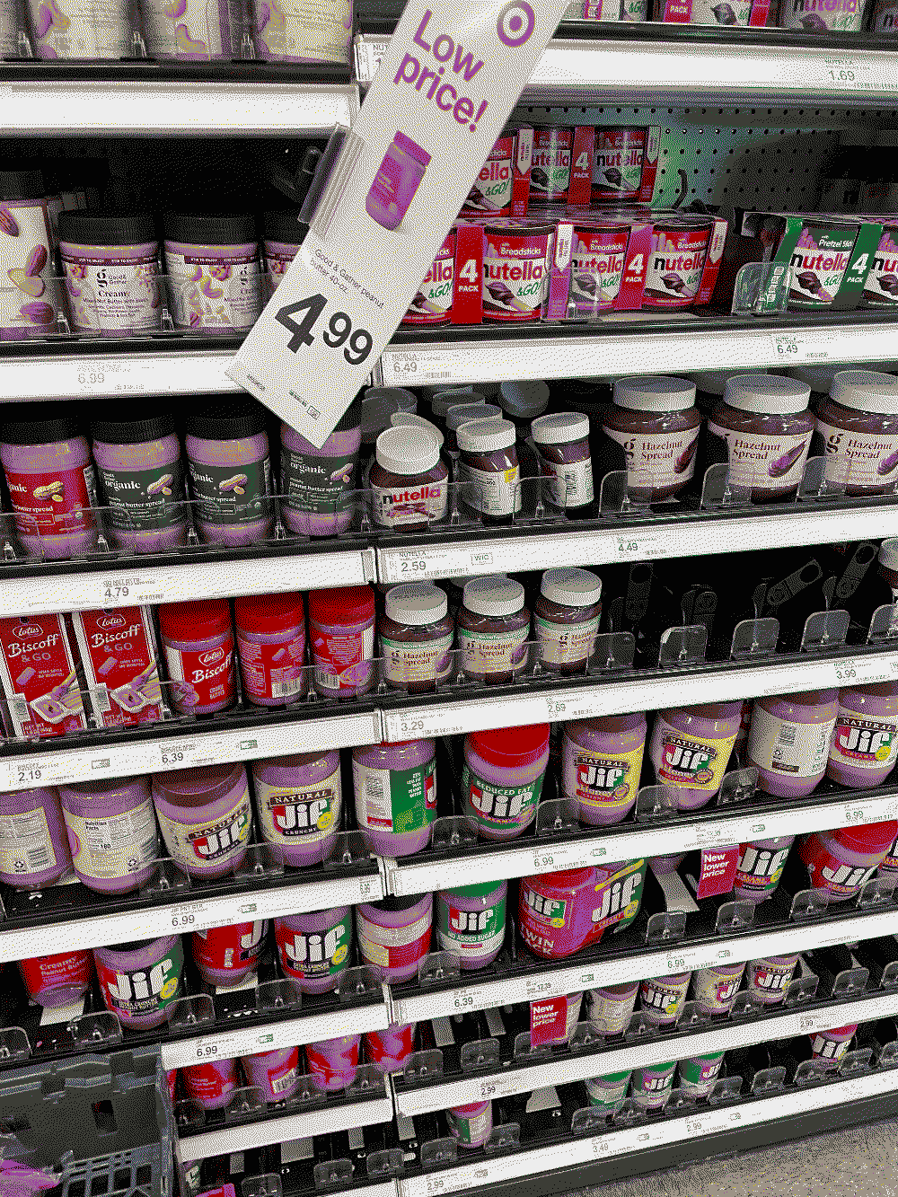 photo of selection of peanut butter at super market